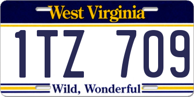 WV license plate 1TZ709