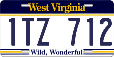 WV license plate 1TZ712