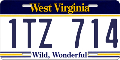 WV license plate 1TZ714