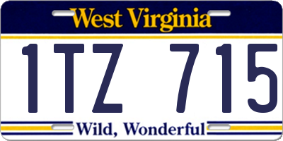 WV license plate 1TZ715