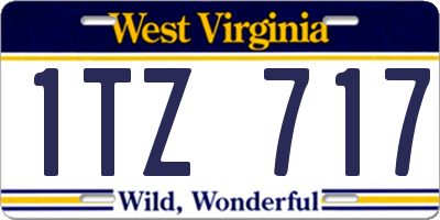 WV license plate 1TZ717