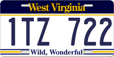 WV license plate 1TZ722