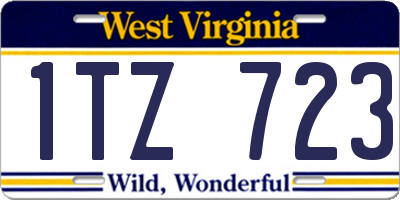 WV license plate 1TZ723