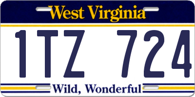 WV license plate 1TZ724