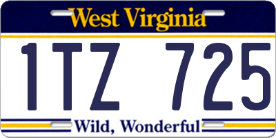 WV license plate 1TZ725