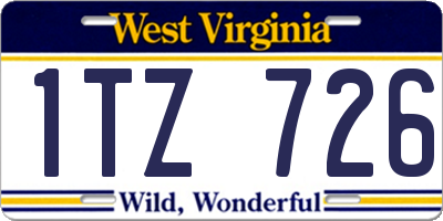 WV license plate 1TZ726
