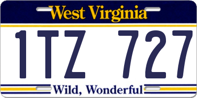 WV license plate 1TZ727