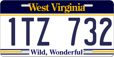 WV license plate 1TZ732