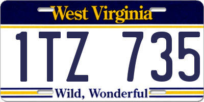 WV license plate 1TZ735