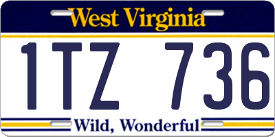 WV license plate 1TZ736