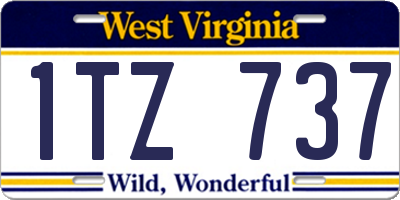 WV license plate 1TZ737