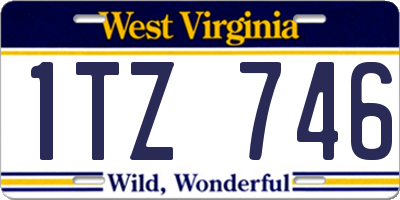 WV license plate 1TZ746