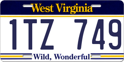 WV license plate 1TZ749