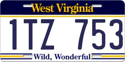 WV license plate 1TZ753