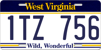 WV license plate 1TZ756