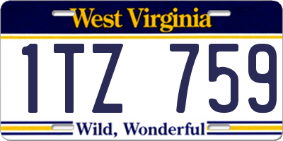 WV license plate 1TZ759
