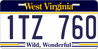 WV license plate 1TZ760