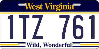 WV license plate 1TZ761