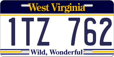 WV license plate 1TZ762