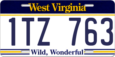 WV license plate 1TZ763
