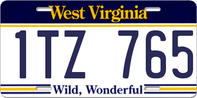 WV license plate 1TZ765