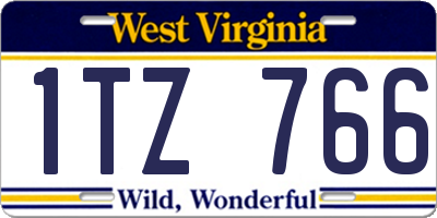 WV license plate 1TZ766