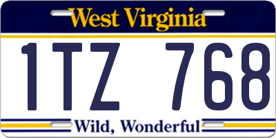 WV license plate 1TZ768