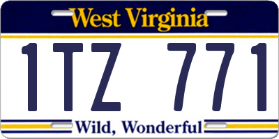 WV license plate 1TZ771