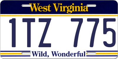 WV license plate 1TZ775