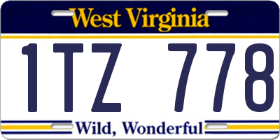 WV license plate 1TZ778