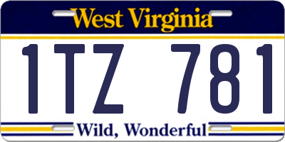 WV license plate 1TZ781