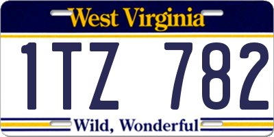 WV license plate 1TZ782