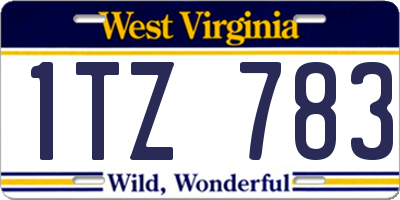 WV license plate 1TZ783