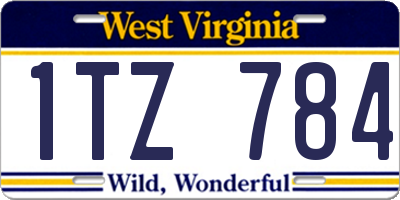 WV license plate 1TZ784