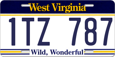 WV license plate 1TZ787