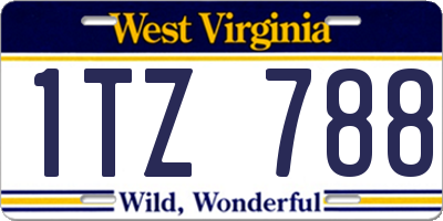 WV license plate 1TZ788