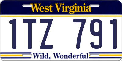WV license plate 1TZ791