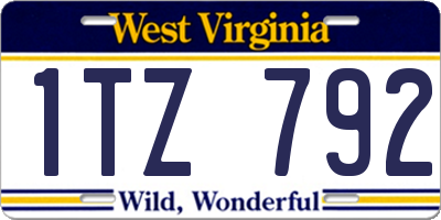 WV license plate 1TZ792