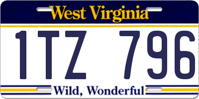 WV license plate 1TZ796