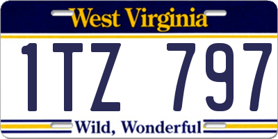 WV license plate 1TZ797