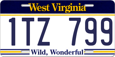 WV license plate 1TZ799