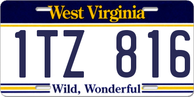 WV license plate 1TZ816