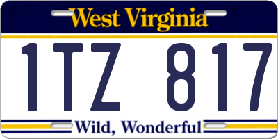 WV license plate 1TZ817