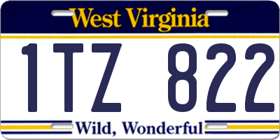 WV license plate 1TZ822