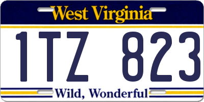 WV license plate 1TZ823