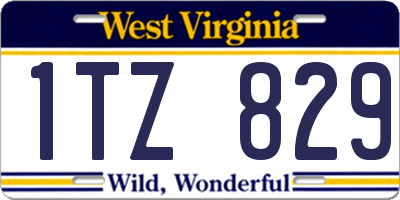 WV license plate 1TZ829