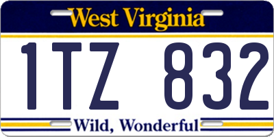 WV license plate 1TZ832