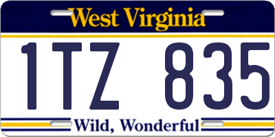 WV license plate 1TZ835