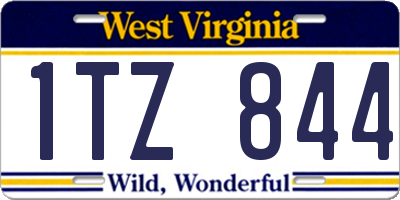 WV license plate 1TZ844