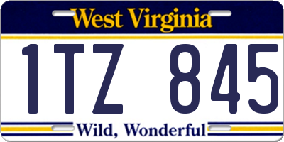 WV license plate 1TZ845